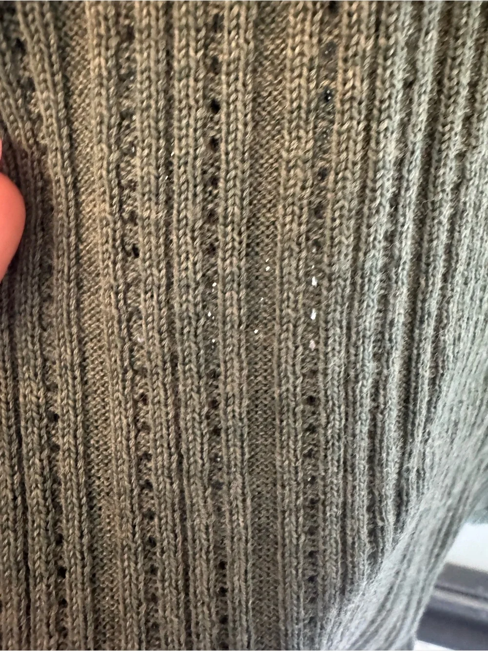 J. Crew Ribbed Square-Neck Sweater in Dusty Teal Green